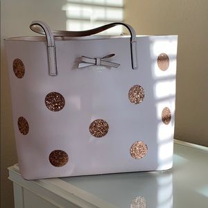 Kate Spade pink glitter polka dot tote 🌸